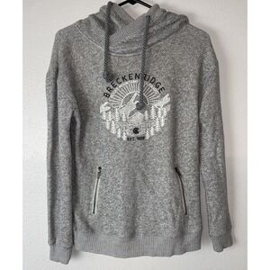 Techstyles Sportswear‎ Medium Gray Breckenridge Colorado Hooded Pullover Comfy